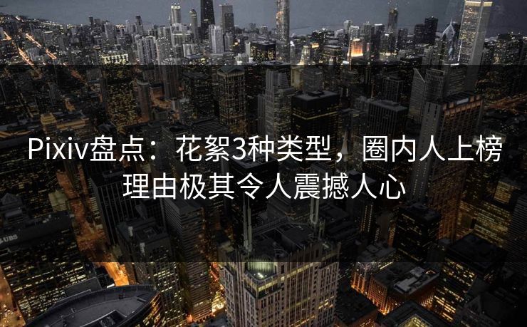 Pixiv盘点：花絮3种类型，圈内人上榜理由极其令人震撼人心