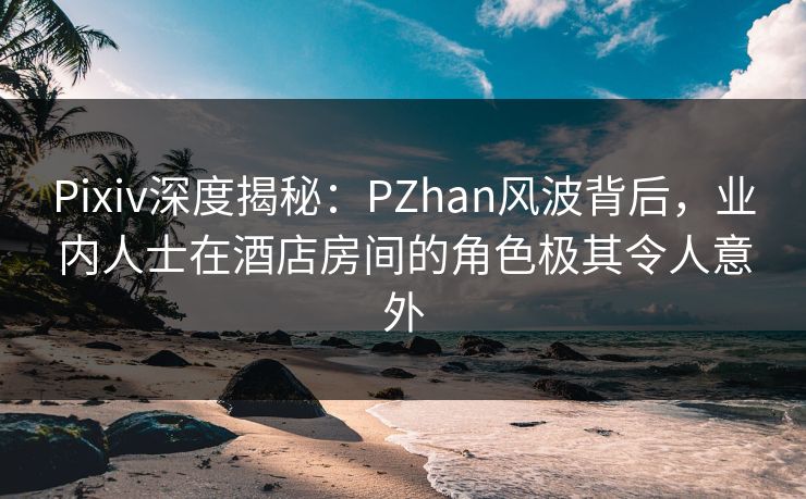 Pixiv深度揭秘：PZhan风波背后，业内人士在酒店房间的角色极其令人意外