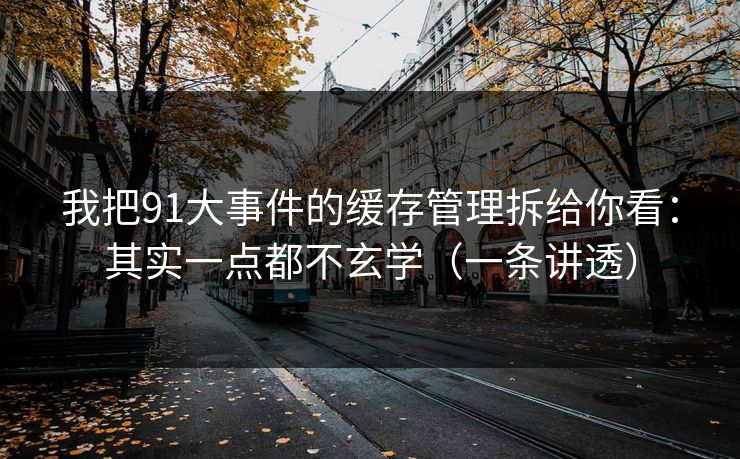 我把91大事件的缓存管理拆给你看：其实一点都不玄学（一条讲透）