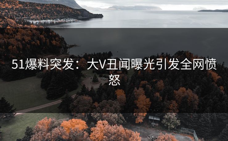 51爆料突发：大V丑闻曝光引发全网愤怒