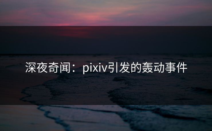 深夜奇闻:pixiv引发的轰动事件
