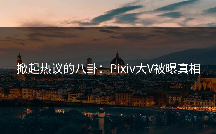 掀起热议的八卦:Pixiv大V被曝真相