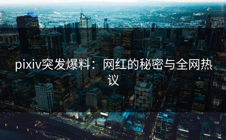 pixiv突发爆料:网红的秘密与全网热议