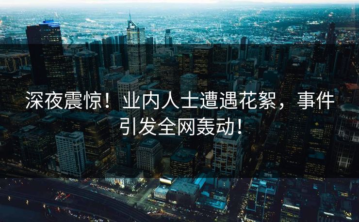 深夜震惊!业内人士遭遇花絮,事件引发全网轰动!
